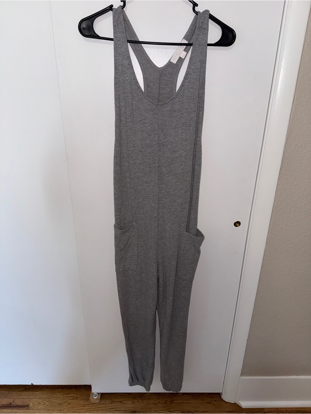 Spiritual Gangster Gray Ribbed Racerback Jumpsuit